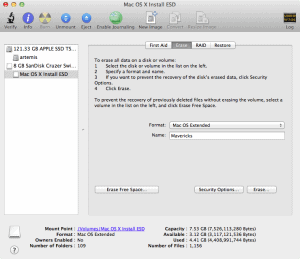 Choose format Mac OS Extended (Journaled)Give the name to your driveClick Erase